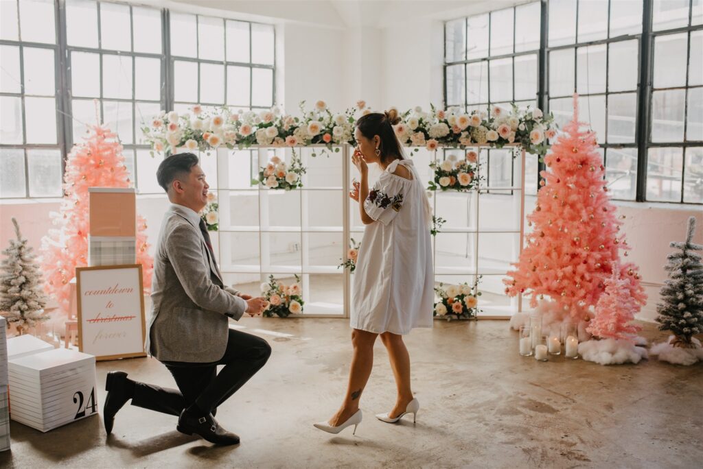 Down on one knee close up 