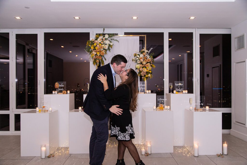 Engagement Kiss in NYC