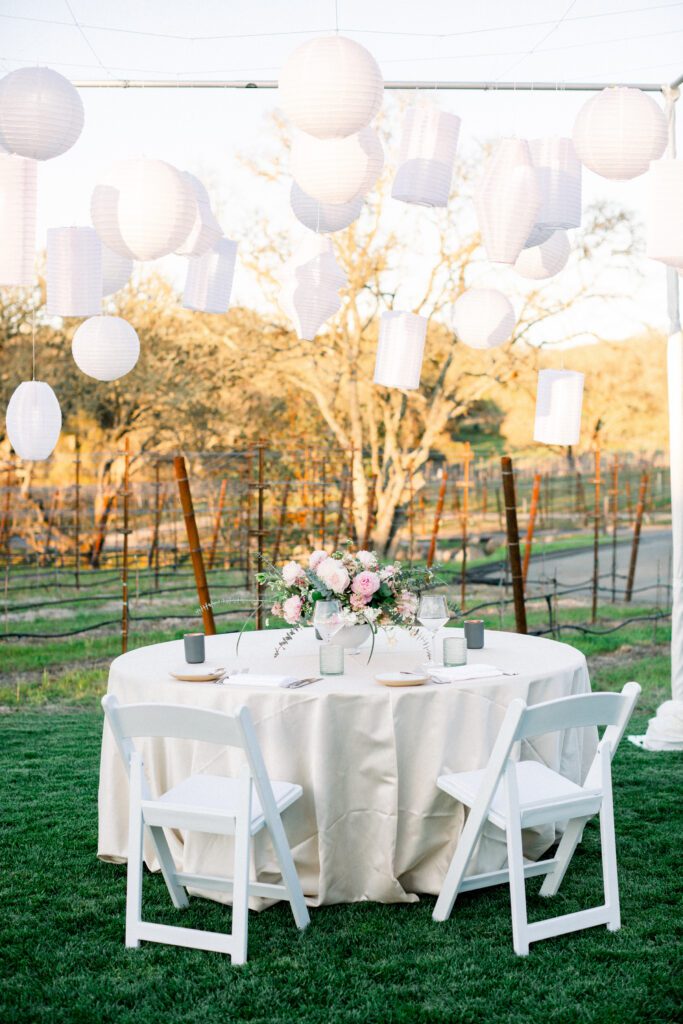 Private dinner proposal in Sonoma