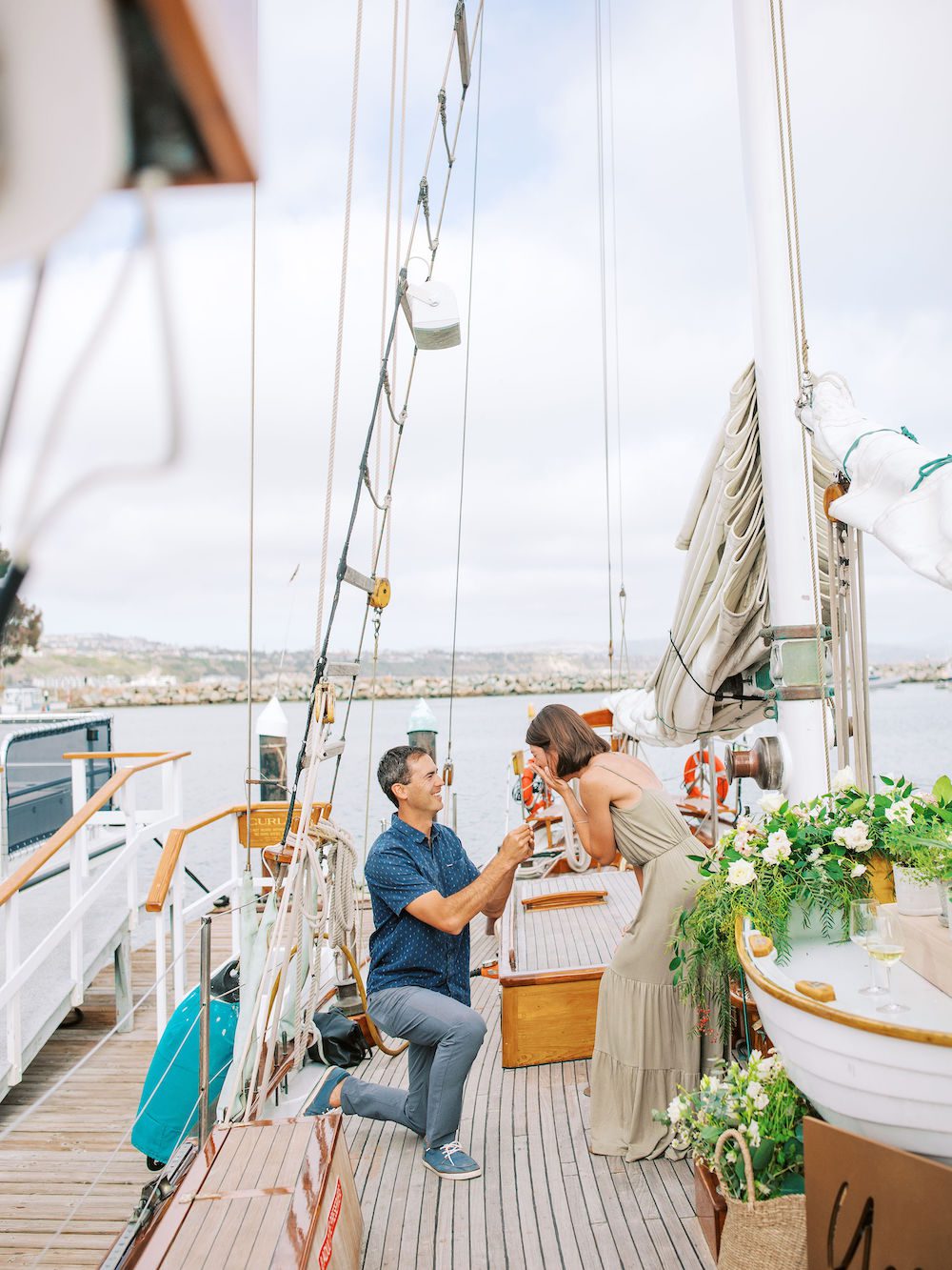 marriage proposal on boat with yes local 