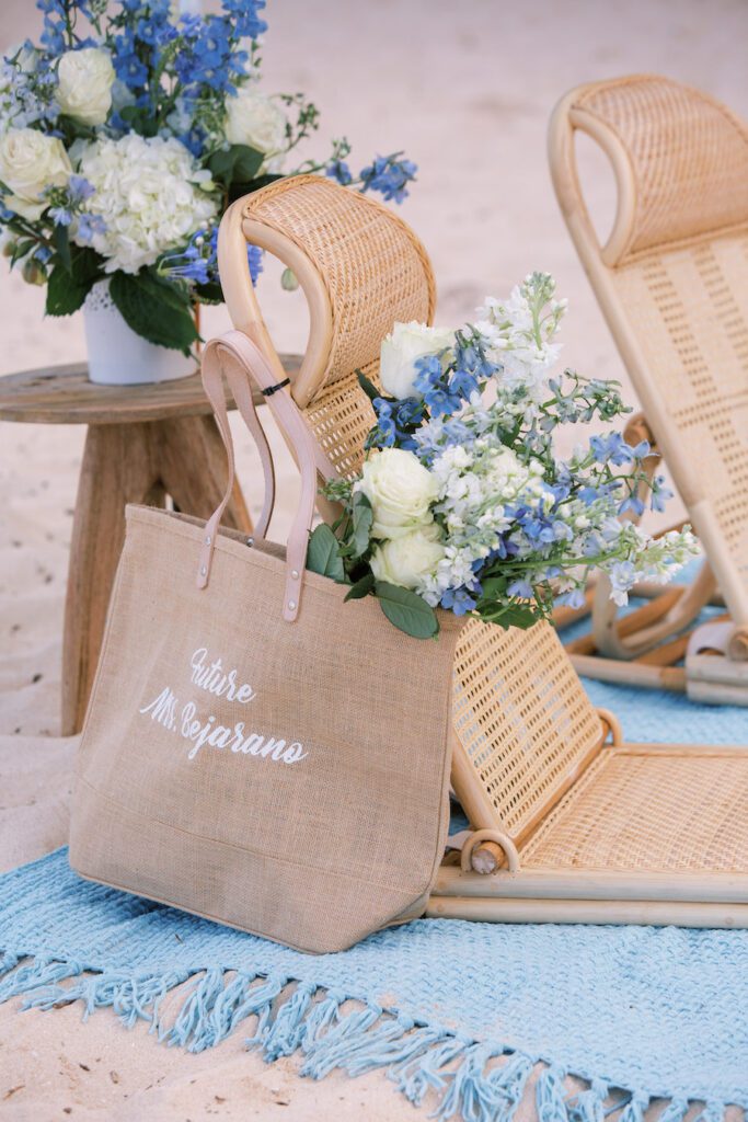 Close up of chairs and floral decor for marriage proposal