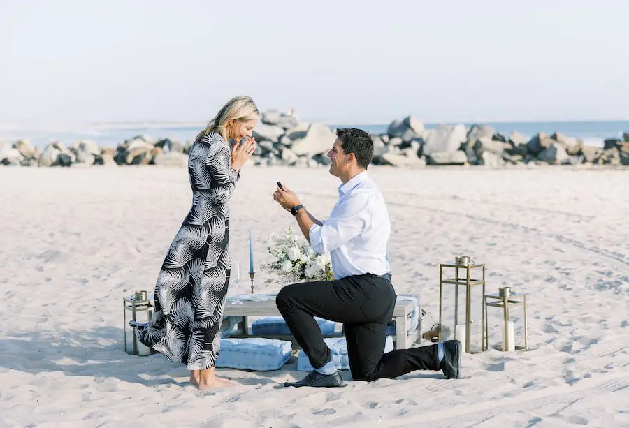 man proposing in san diego