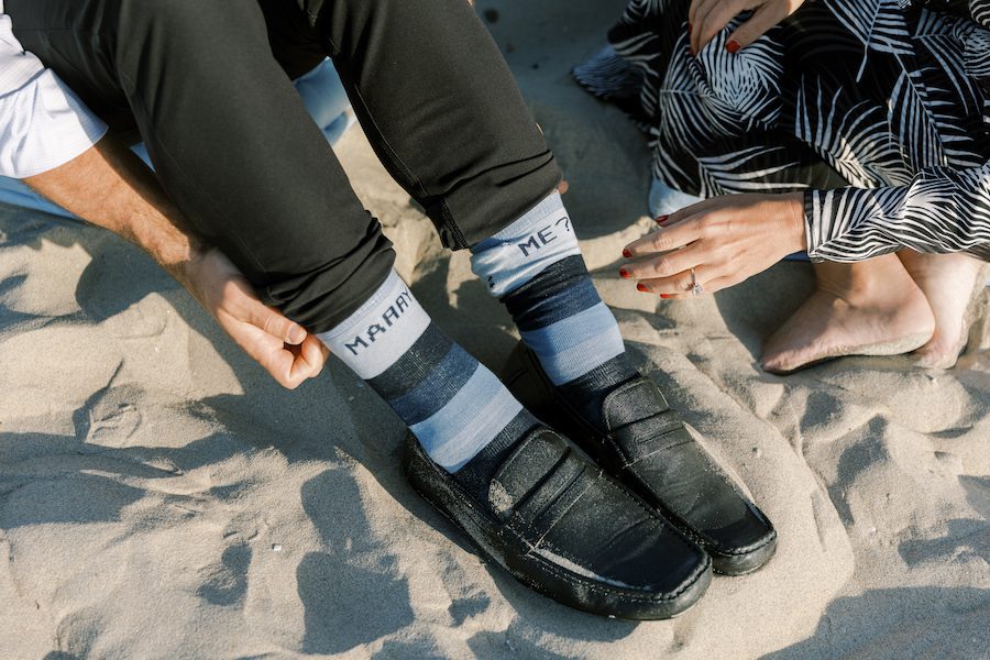 proposal socks to hold ring for proposal 