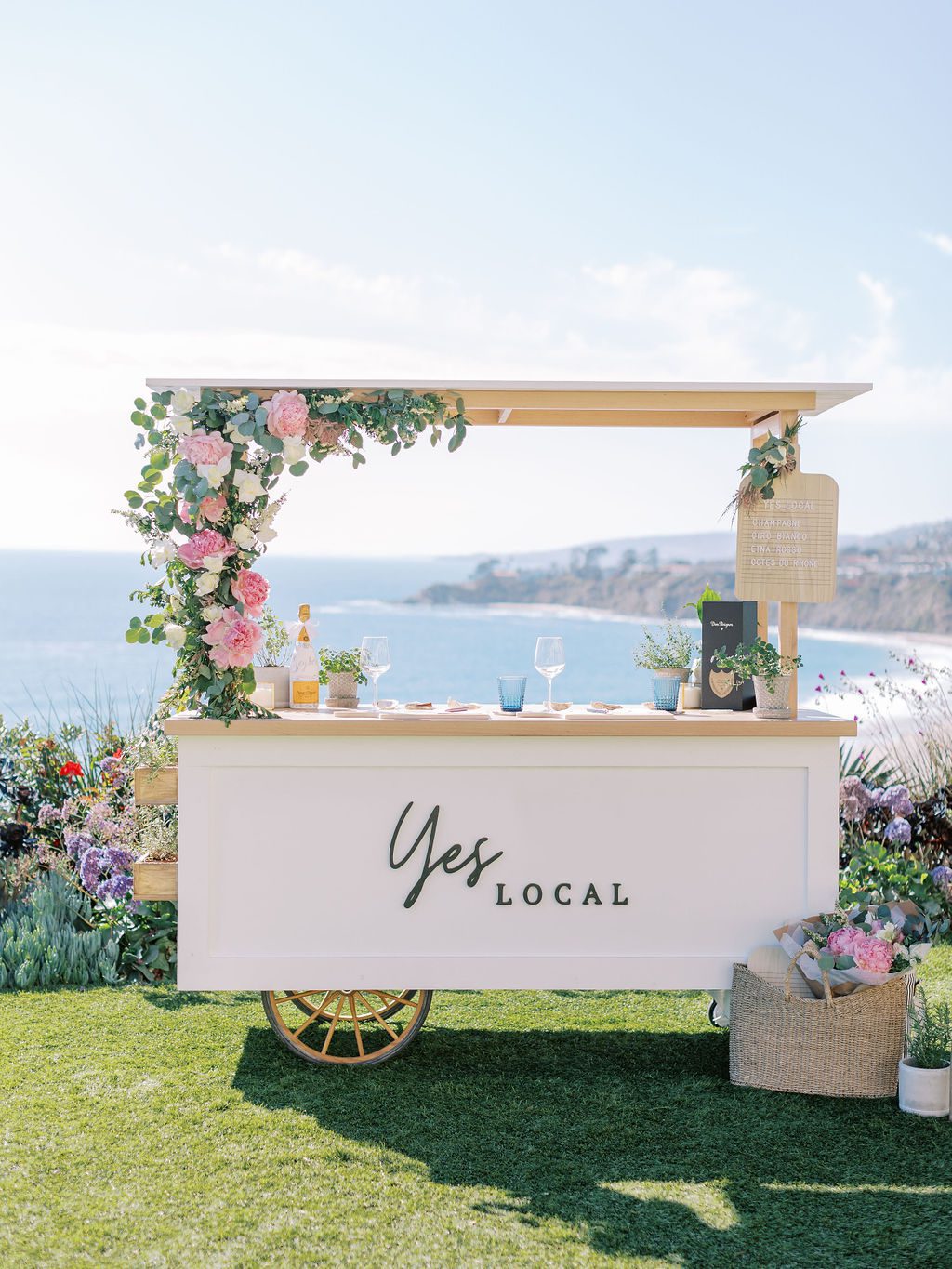 Yes Local Wine Cart at the Ritz Carlton for Marriage Proposal