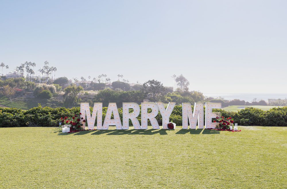 marry me sign monarch beach proposals by the yes girls
