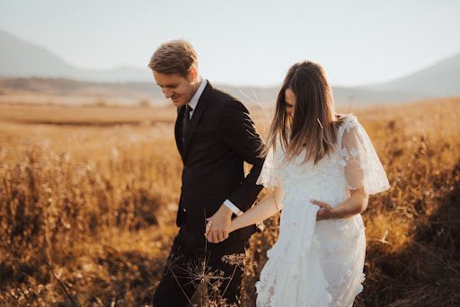 moody wedding couple shot