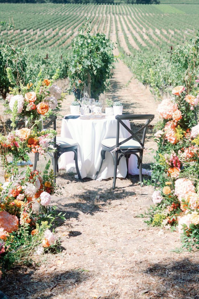 amazing private winery proposal in Napa by the yes girls