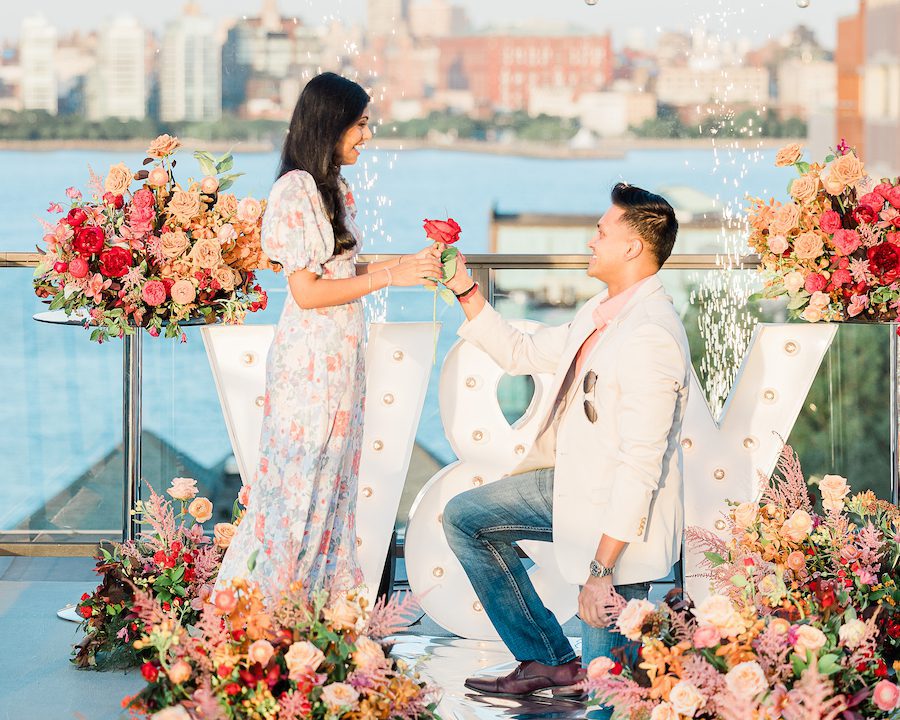 NYC rooftop meets NJ marriage proposal set up