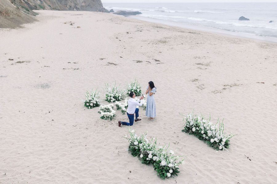 stunning private luxury beach proposal half moon bay by the yes girls