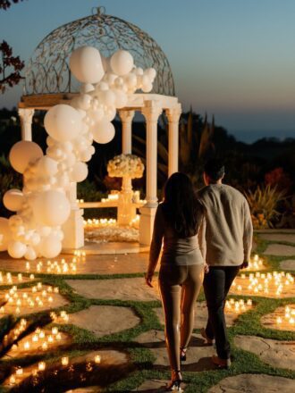 stunning candlelit proposal in orange county by the yes girls