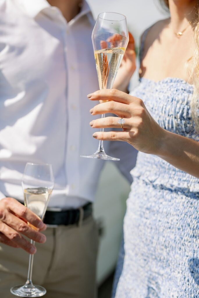 couple toasting glasses