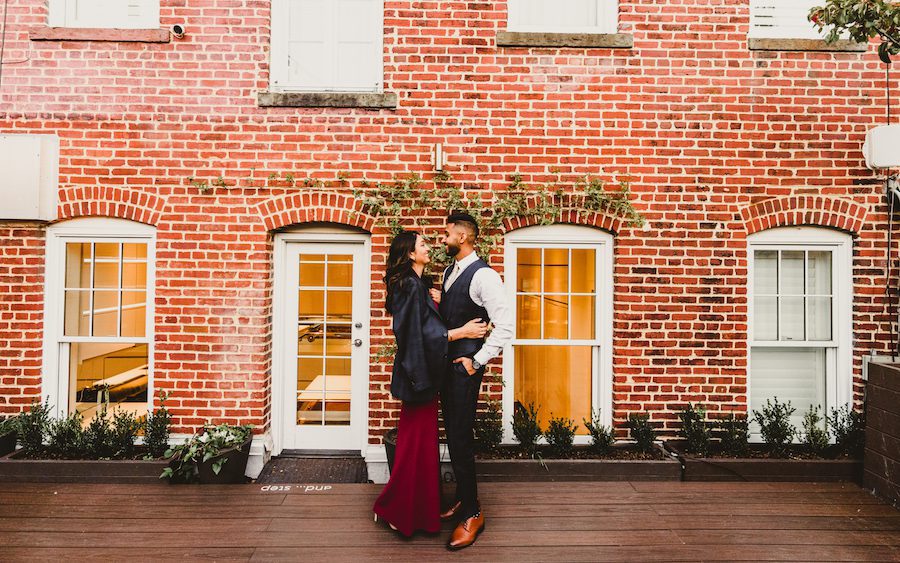 romantic rooftop proposal in Washington DC