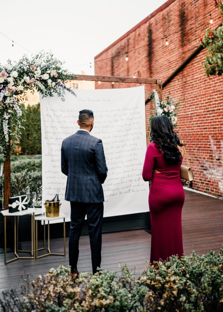 romantic rooftop proposal in Washington DC