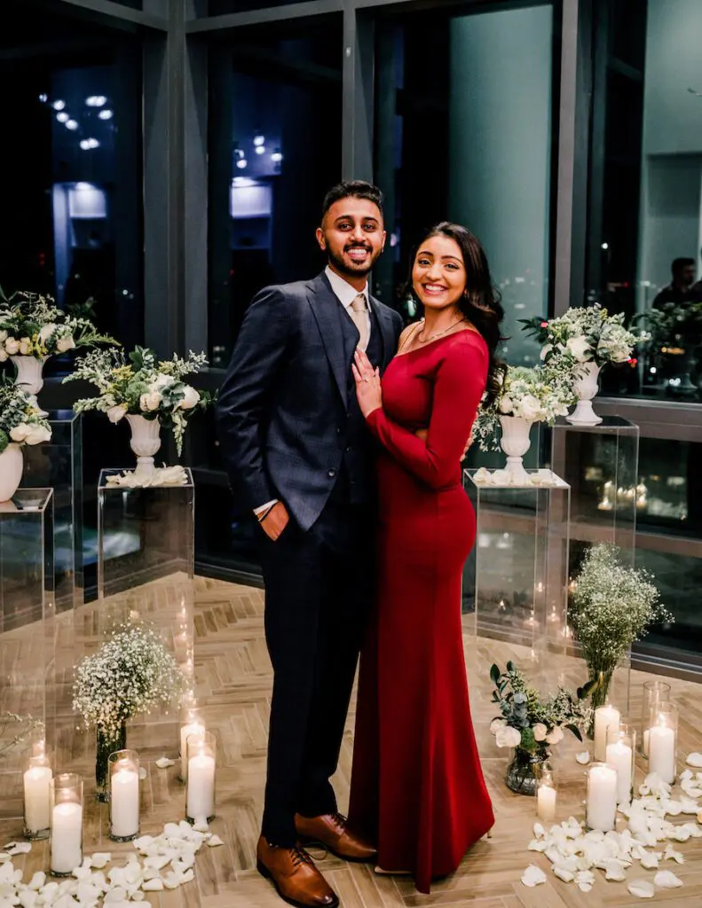 romantic rooftop proposal in Washington DC