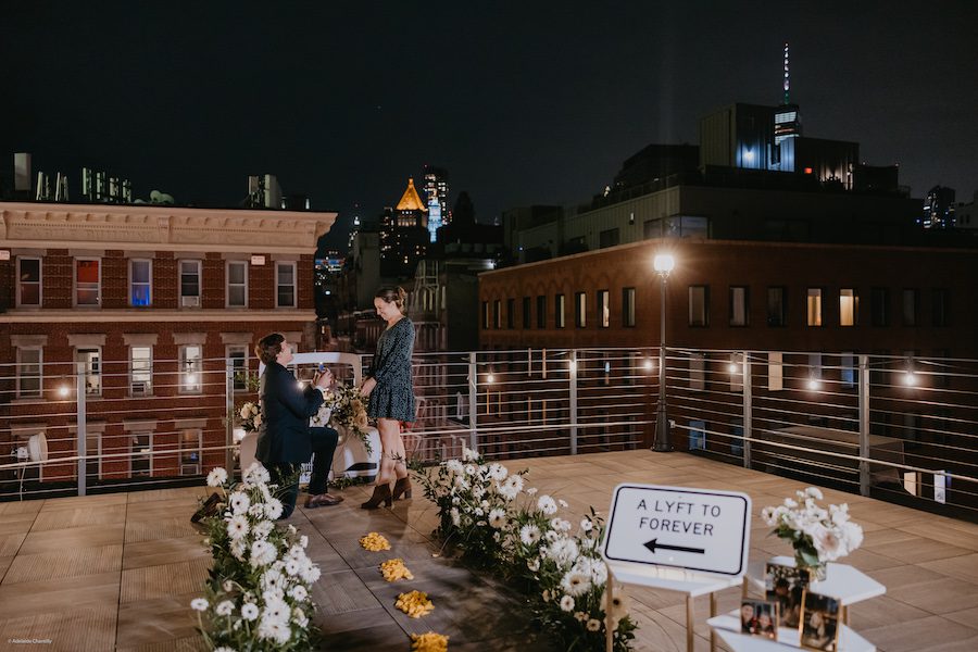 incredible marriage proposal NYC rooftop