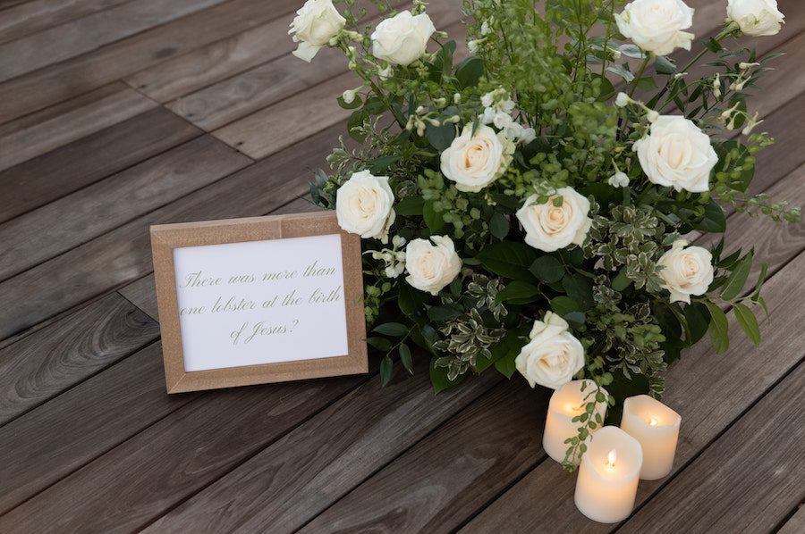 flowers and sign for proposal in OC