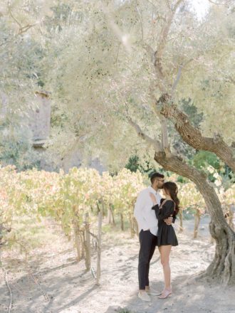 Fairytale Proposal in Napa with flowers and candles