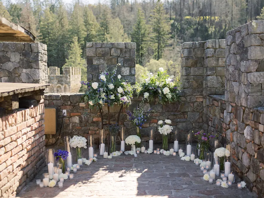 Fairytale Proposal in Napa with flowers and candles