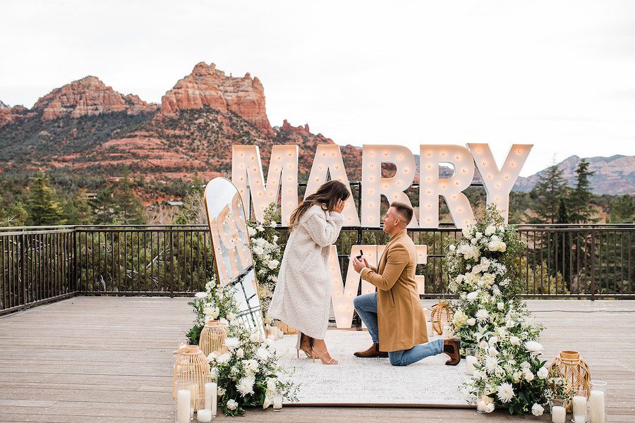 proposing proposal marry me letters private concert sedona proposal