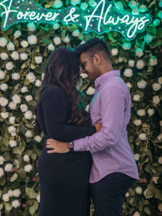 marriage proposal flower wall proposal forever and always neon sign carmel california proposal california proposal