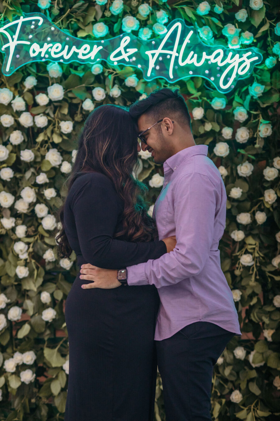 marriage proposal flower wall proposal forever and always neon sign carmel california proposal california proposal