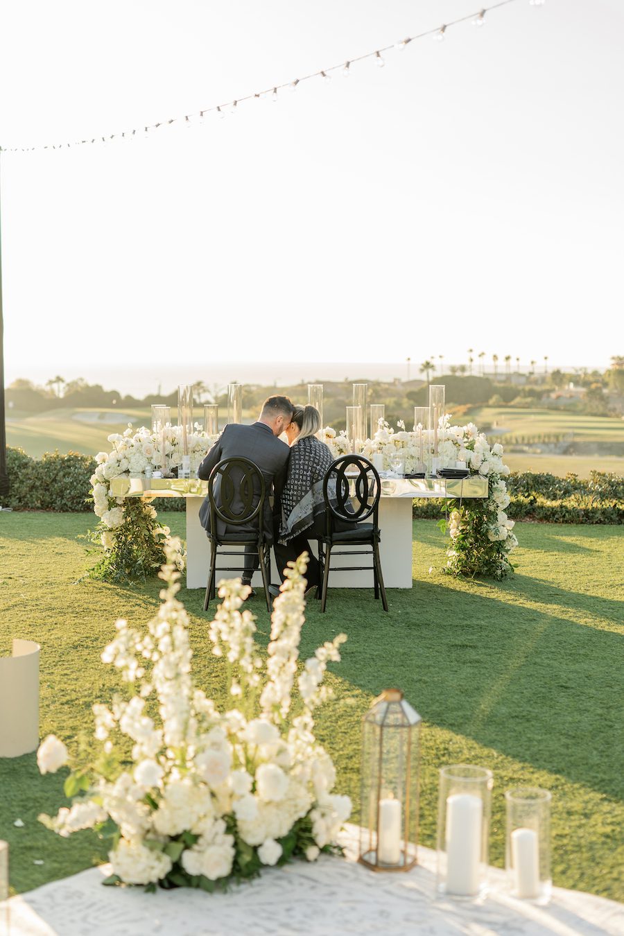 Romantic setting during this luxury 20 year anniversary and ocean view proposal in southern California