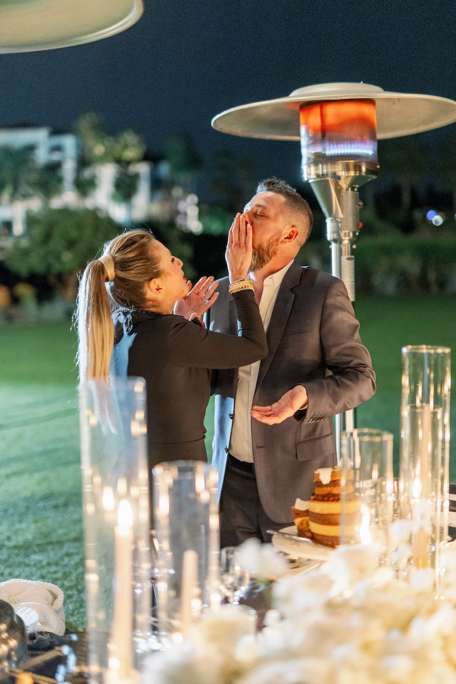 Cake face smash at this gorgeous ocean view proposal 