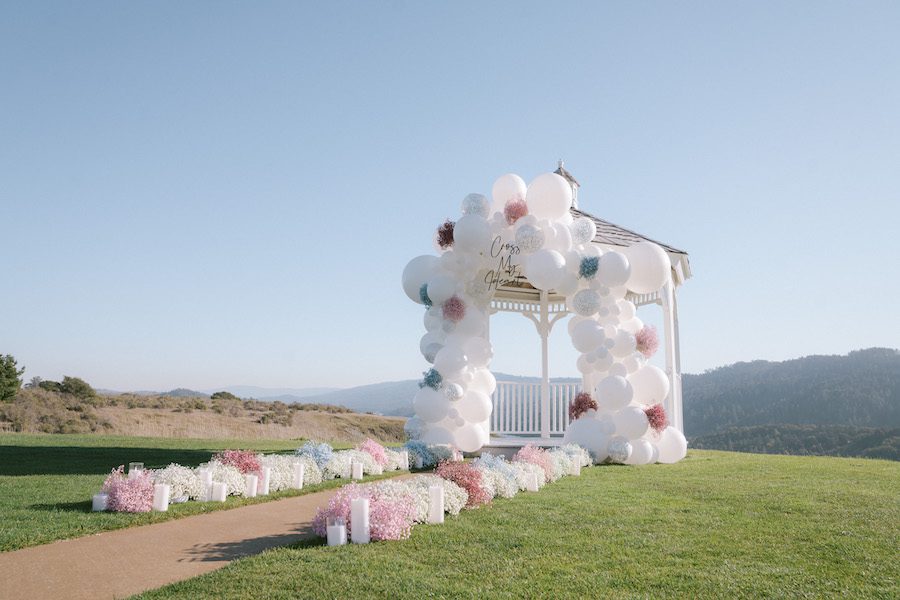 beautiful balloon gazebo proposal in San Francisco CA