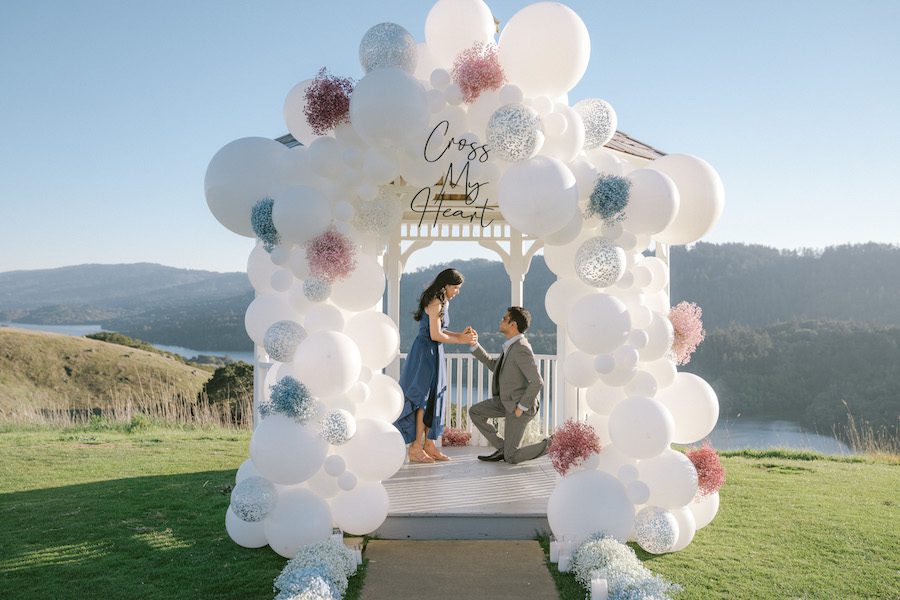 beautiful balloon gazebo proposal in San Francisco CA