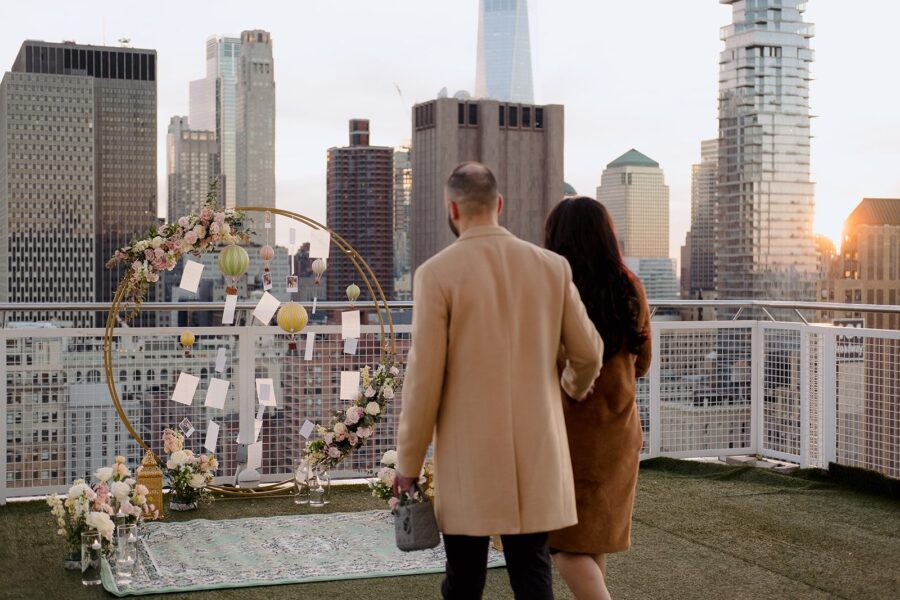 NYC proposal rooftop proposal Nomo Soho hot air balloon proposal custom proposal Moroccan Proposal Turkey Proposal Turkish Proposal Polaroid Proposal