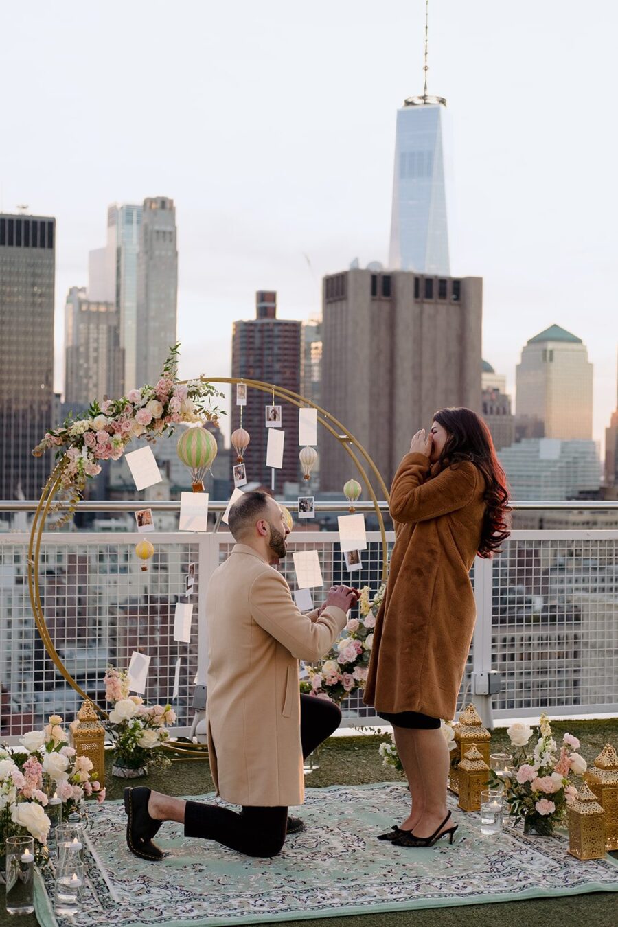 NYC proposal rooftop proposal Nomo Soho hot air balloon proposal custom proposal Moroccan Proposal Turkey Proposal Turkish Proposal Polaroid Proposal