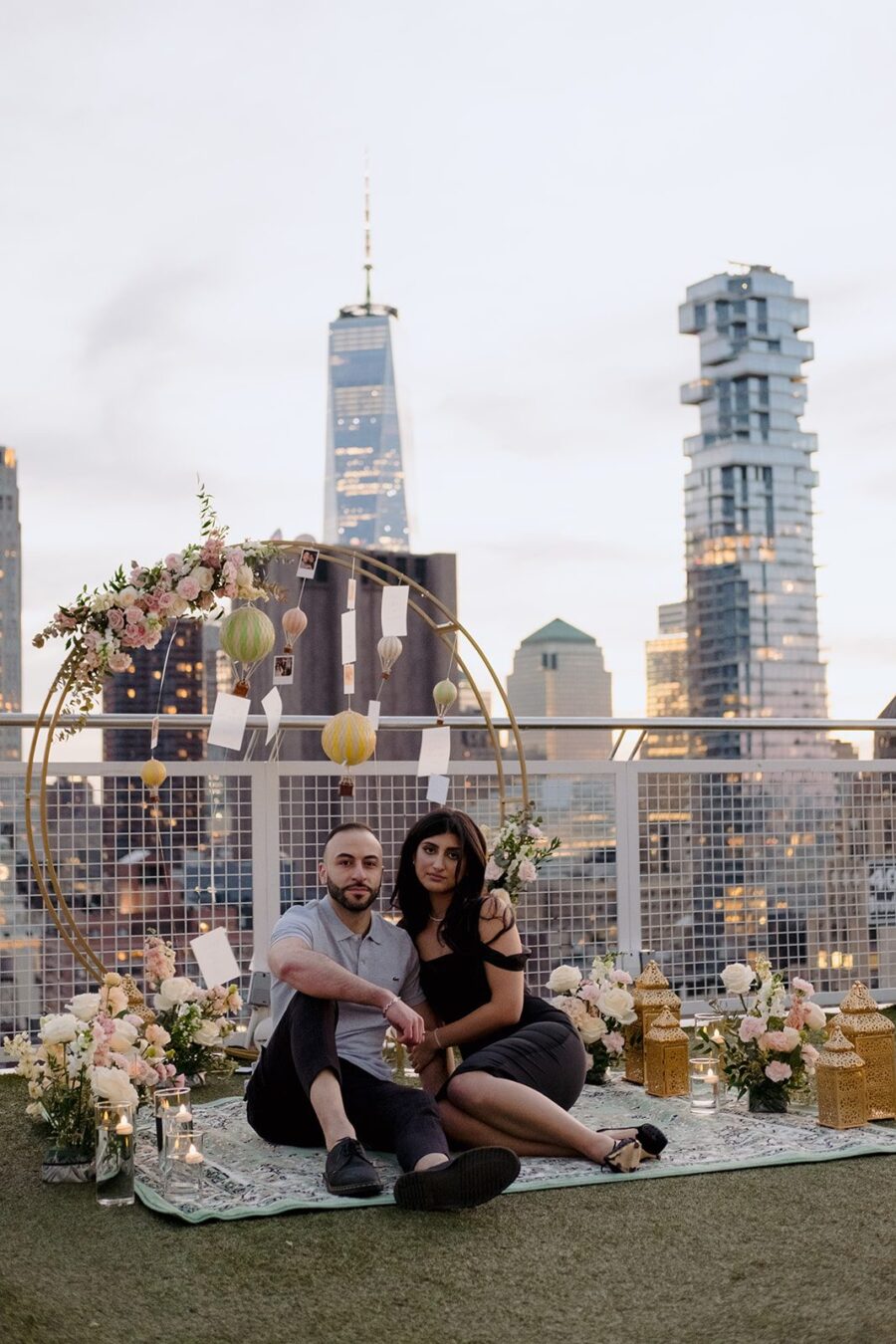 NYC proposal rooftop proposal Nomo Soho hot air balloon proposal custom proposal Moroccan Proposal Turkey Proposal Turkish Proposal Polaroid Proposal