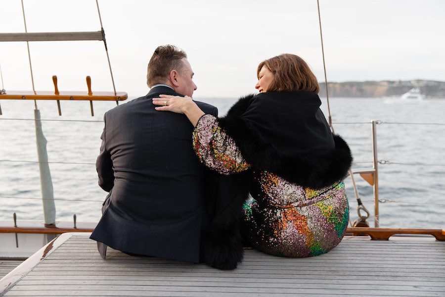 Together forever, the couple enjoyed laughing together on their gorgeous sail in Dana Point