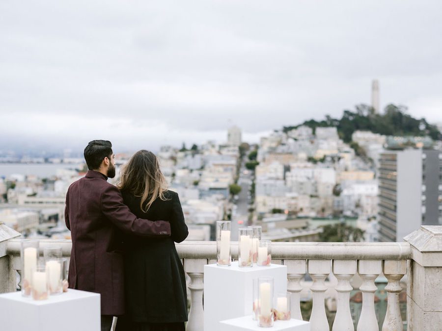 scenic rooftop proposal in san francisco by the yes girls