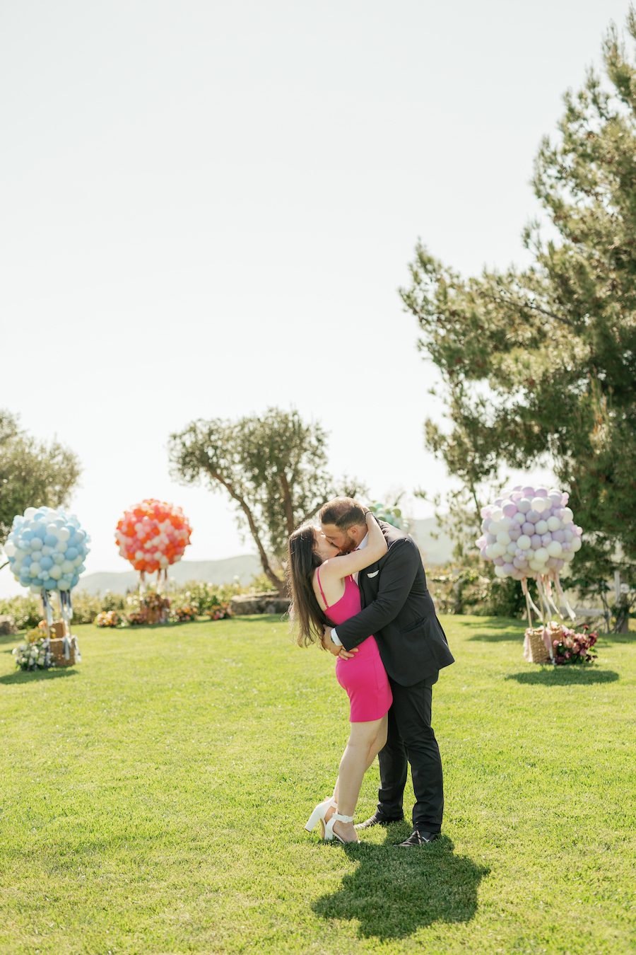 Hot air balloon inspired proposal in Malibu CA 