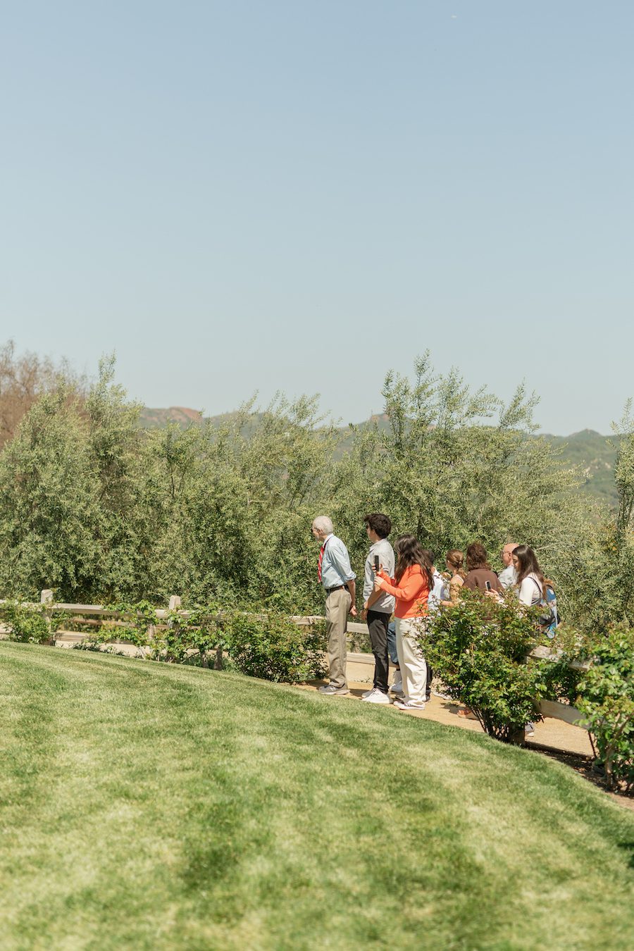 Hot air balloon inspired proposal in Malibu CA, the family waiting for the couple 