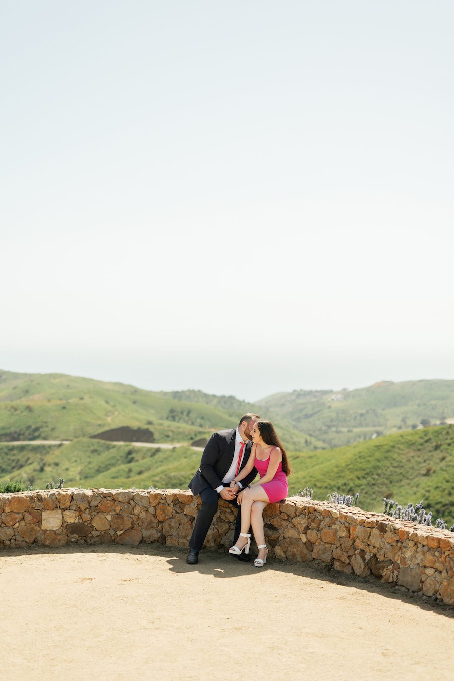 Hot air balloon inspired proposal in Malibu CA 