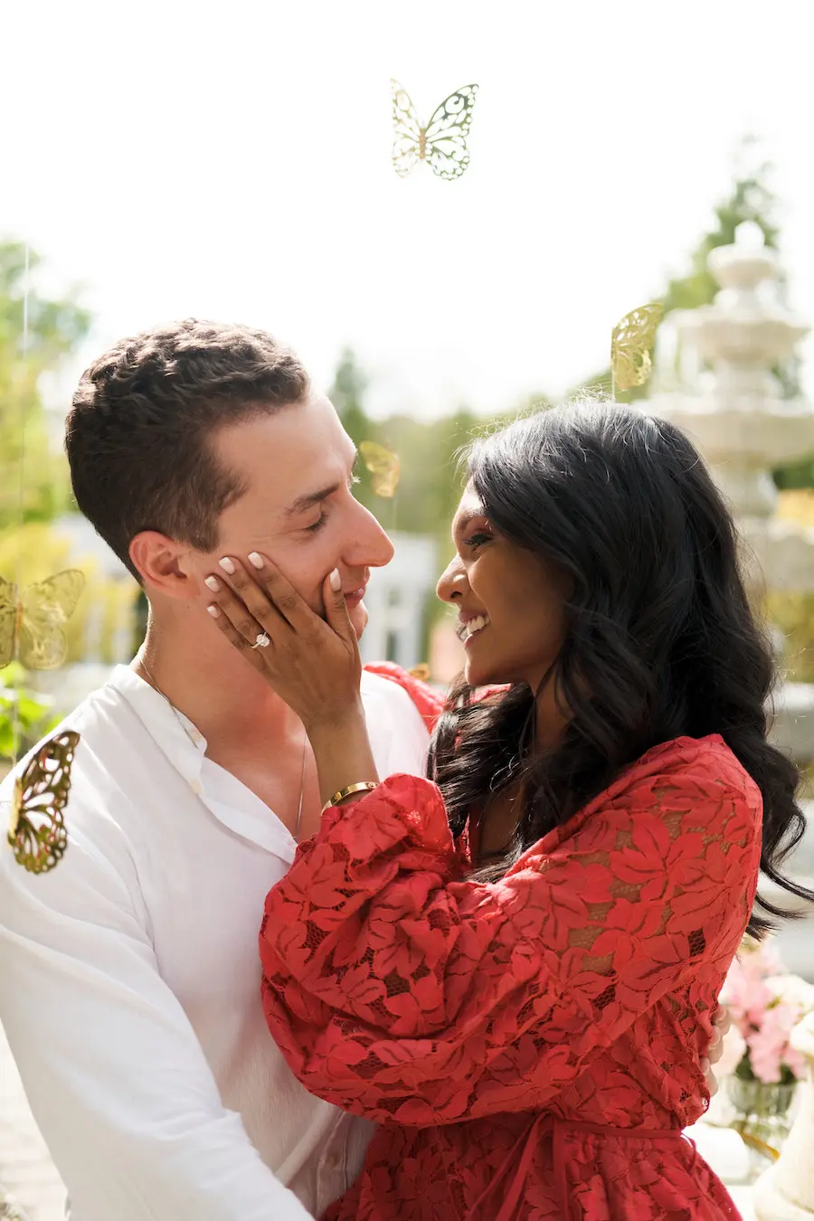 Butterfly details at this Stunning gazebo proposal in New Jersey, Taylor Swift "Love Story" theme
