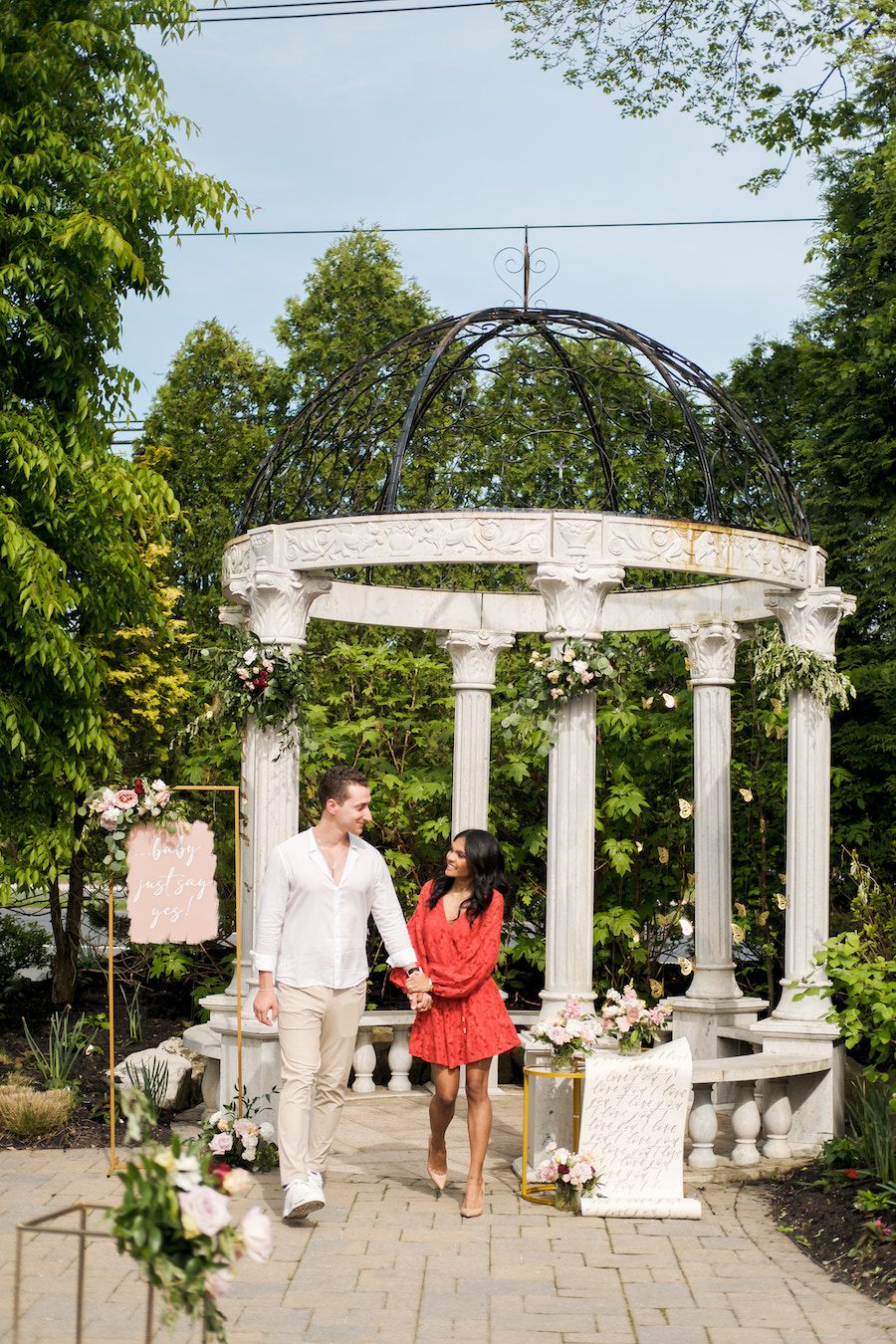Stunning gazebo proposal in New Jersey, Taylor Swift "Love Story" theme