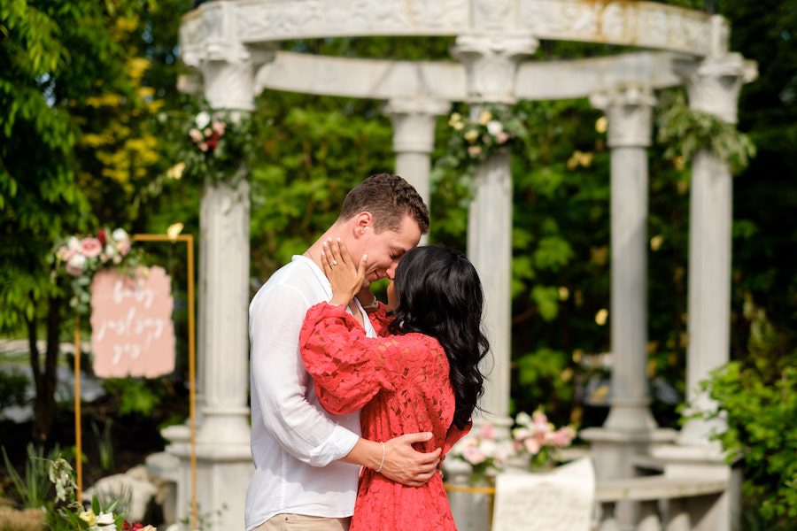 Stunning gazebo proposal in New Jersey, Taylor Swift "Love Story" theme