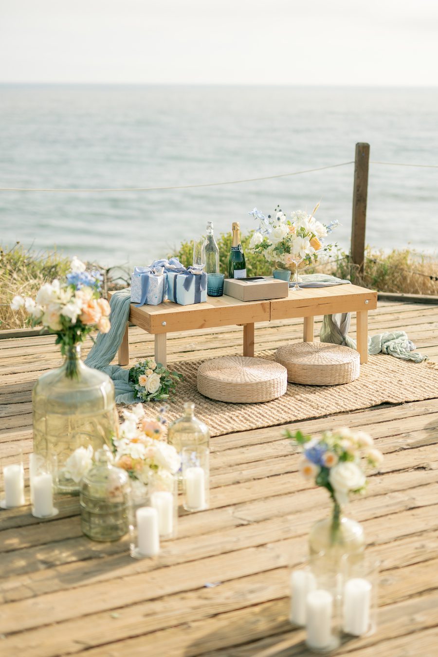 A Stunning Ocean View Picnic Proposal in OC California in Laguna beach