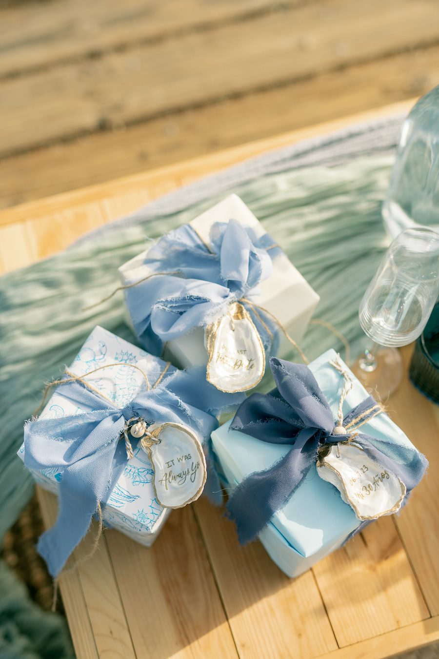 Custom gifts at a Stunning Ocean View Picnic Proposal in OC California