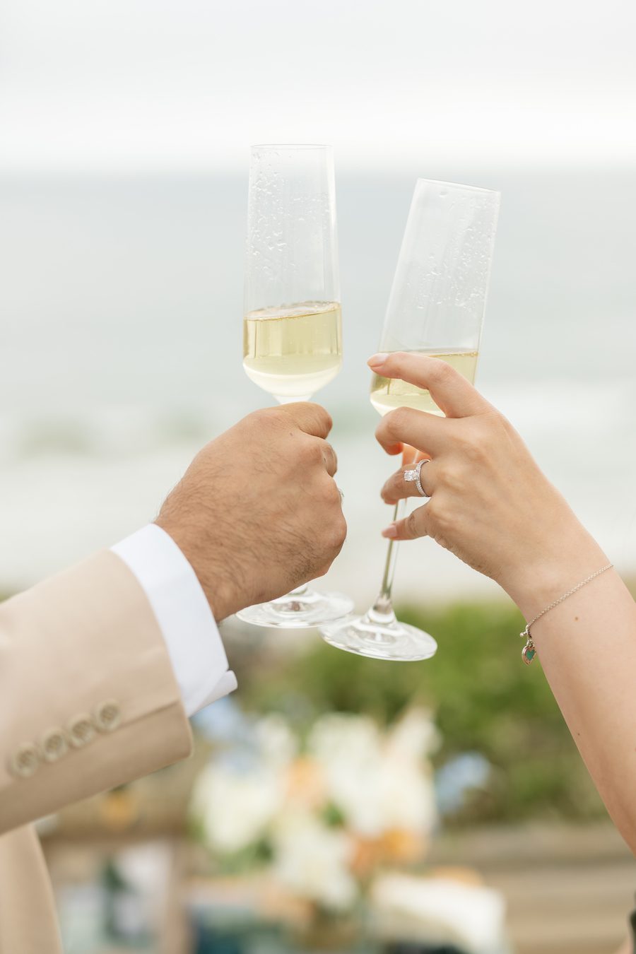  Ocean View Picnic Proposal in OC California. Charcuterie board and champagne toast