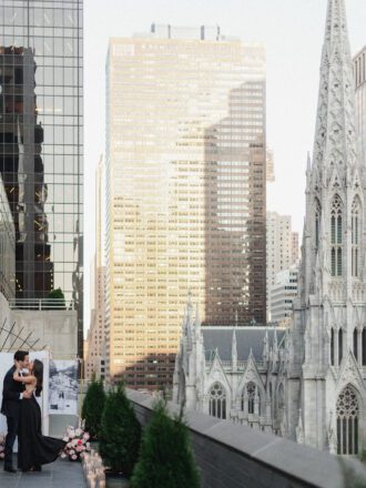 NYC proposal luxury proposal the yes girls proposal planner balcony proposal new york rooftop proposal champagne toast pink flower proposal