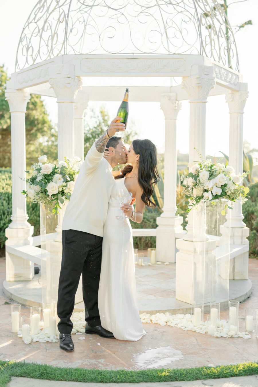 all white proposal california proposal luxury proposal planner proposal toast champagne toast