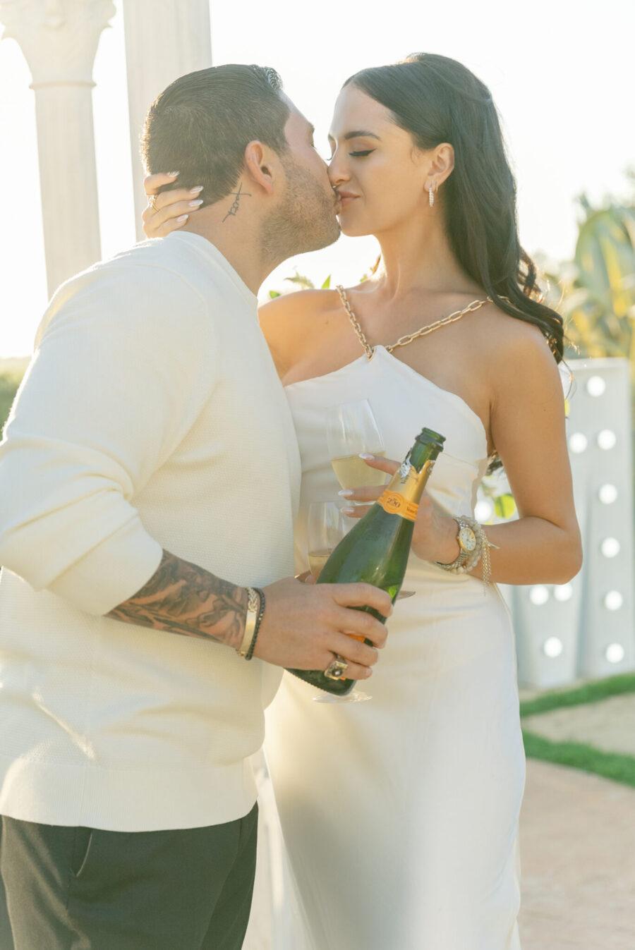 all white proposal california proposal luxury proposal planner proposal toast champagne toast