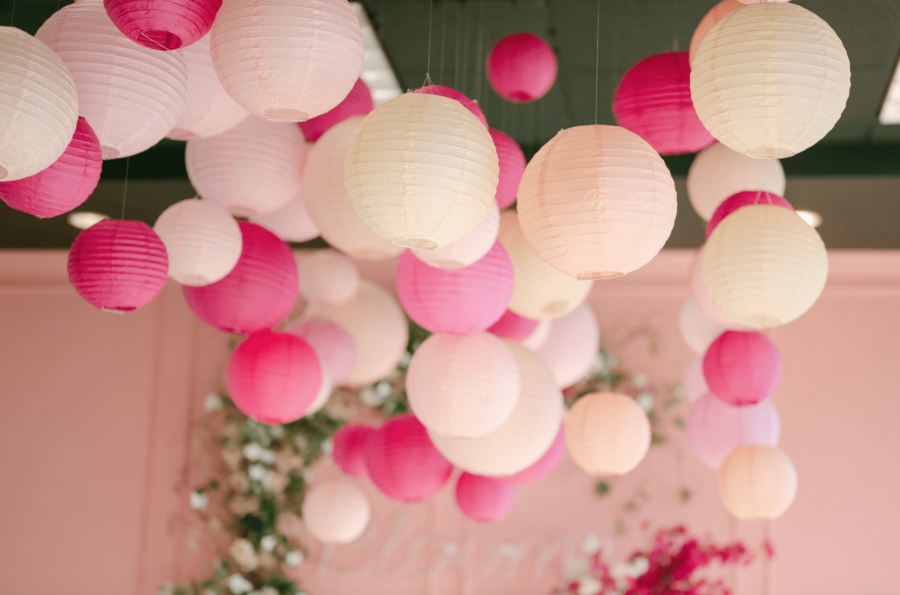event hanging lanterns pink proposal barbie wedding