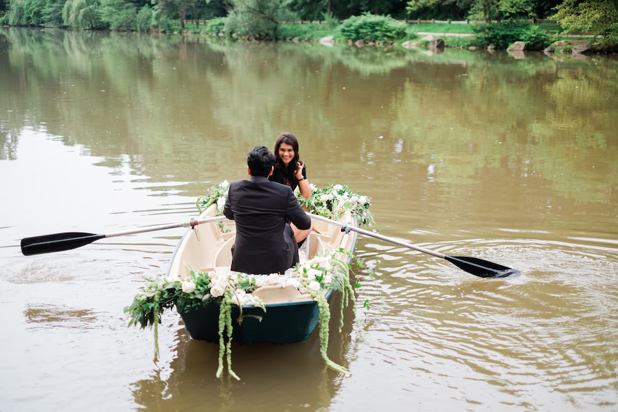 romantic central park lake proposal 