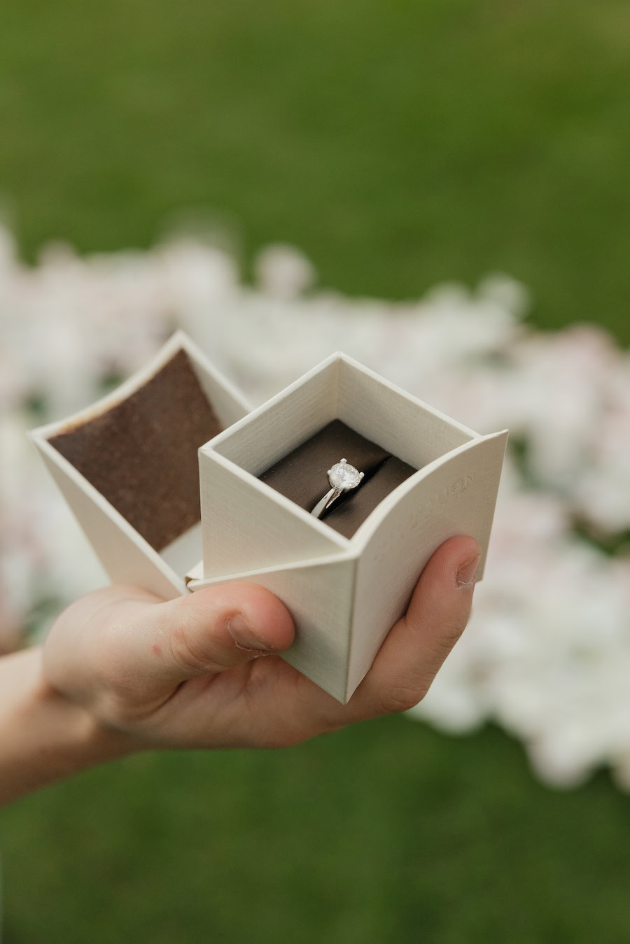 ring box with beautiful ring