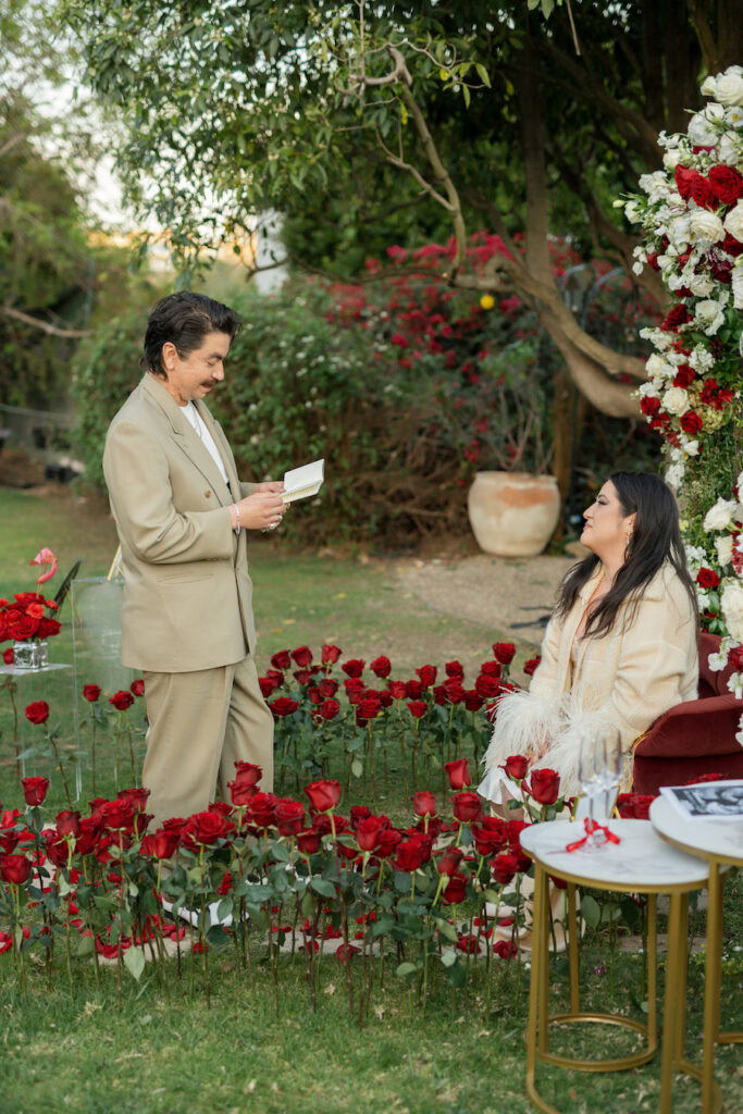 Groom asking his Bride to marry her